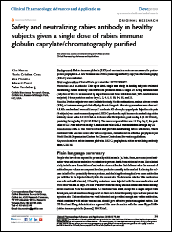 Download Hanna et al, Safety and Neutralizing Rabies Antibody in Healthy Subjects Given a Single Dose of Rabies Immune Globulin Caprylate/Chromatography Purified.